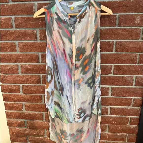 Leifsdottir for Anthropologie Multicolor Abstract Sheer Blouse - Picture 6 of 10